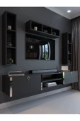 Myniture Home & Living Festival Tv Ünitesi S13006-4 Antrasit Silver Duvara Monte tv sehpası thumbnail 1