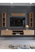 Myniture Home & Living Festival Tv Ünitesi S13009-6 Atlantik Çam Silver Duvara Monte tv sehpası - 2