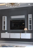 Myniture Home & Living Festival Tv Ünitesi S13008-1 Beyaz Parlak Silver Duvara Monte tv sehpası thumbnail 3