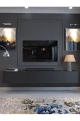 Myniture Home & Living Festival Tv Sehpası DV-Q17-4 Antrasit Minifiks Bağlantı Duvara Monte Tv Ünitesi - 2