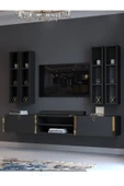 Myniture Home & Living Festival Tv Ünitesi G13001-4 Antrasit Gold Duvara Monte tv sehpası thumbnail 3