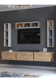 Myniture Home & Living Festival Tv Ünitesi G13007-1-6 Beyaz Atlantik Çam Gold Duvara Monte tv sehpası thumbnail 3