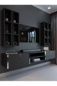 Myniture Home & Living Festival Tv Ünitesi S13001-4 Antrasit Silver Duvara Monte tv sehpası thumbnail 1