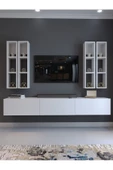 Myniture Home & Living Festival Tv Ünitesi Q13002-1 Beyaz Parlak Duvara Monte tv sehpası - 2