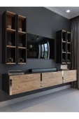 Myniture Home & Living Festival Tv Ünitesi S13002-4-6 Antrasit  A. Çam Silver Duvara Monte tv sehpası thumbnail 1