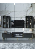 Myniture Home & Living Festival Tv Ünitesi G3001-4-Y1-D1 Gold Antasit thumbnail 2