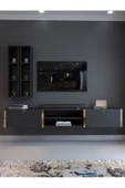 Myniture Home & Living Festival Tv Ünitesi G13000-4 Antrasit Gold Duvara Monte tv sehpası - 2