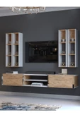Myniture Home & Living Festival Tv Ünitesi S13001-1-6 Beyaz Atlantik Çam Silver Duvara Monte tv sehpası - 3