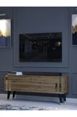 Myniture Home & Living Festival Tv Ünitesi G6302-2 Ceviz Gold 120 Cm Tv Sehpası Minifiks Bağlantı Dışarıdan Vida Gözükmez - 3