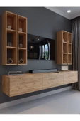 Myniture Home & Living Festival Tv Ünitesi Q13002-6 Atlantik Çam Duvara Monte tv sehpası thumbnail 1