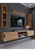 Myniture Home & Living Festival Tv Ünitesi S13009-6 Atlantik Çam Silver Duvara Monte tv sehpası - 1