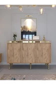 Myniture Home & Living Festival Tv Sehpası - Konsol - Orta Sehpa Çam Gold G-SET-3-6 - 4