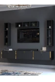 Myniture Home & Living Festival Tv Ünitesi G13007-4 Antrasit Gold Duvara Monte tv sehpası thumbnail 3