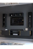 Myniture Home & Living Festival Tv Ünitesi G13006-4 Antrasit Gold Duvara Monte tv sehpası thumbnail 3