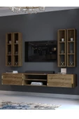 Myniture Home & Living Festival Tv Ünitesi G13002-2 İstanbul Ceviz Gold Duvara Monte tv sehpası thumbnail 3