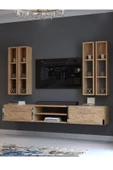 Myniture Home & Living Festival Tv Ünitesi G13001-6 Atlantik Çam Gold Duvara Monte tv sehpası thumbnail 3