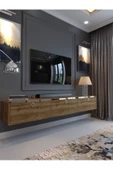 Myniture Home & Living Festival Tv Sehpası DV-Q17-SPVC-2 Silver Ceviz Minifiks Bağlantı Duvara Monte Tv Ünitesi - 1
