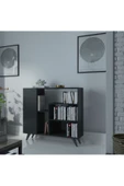 Myniture Home & Living Festival Çok Raflı Dik Dolaplı Kitaplık Modern Ayaklı Kitaplık Antrasit - 1