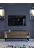 Myniture Home & Living Festival Tv Ünitesi S6302-2 Ceviz Silver 120 Cm Tv Sehpası Minifiks Bağlantı Dışarıdan Vida Gözükmez thumbnail 2