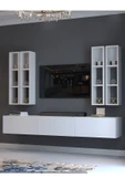 Myniture Home & Living Festival Tv Ünitesi Q13002-1 Beyaz Parlak Duvara Monte tv sehpası - 3
