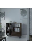 Myniture Home & Living Festival Çok Raflı Dolaplı Kitaplık Kaliteli Kitaplık Ceviz - 1