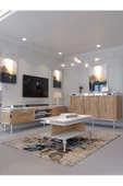 Myniture Home & Living Festival Tv Sehpası - Konsol - Orta Sehpa Beyaz Çam Silver S-SET-3-1-6 thumbnail 1