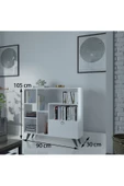 Myniture Home & Living Festival Çok Raflı Dolaplı Kitaplık Kaliteli Kitaplık Beyaz - 2