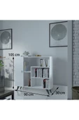 Myniture Home & Living Festival Çok Raflı Dik Dolaplı Kitaplık Modern Ayaklı Kitaplık Beyaz - 2