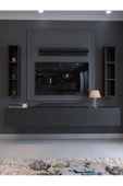 Myniture Home & Living Festival Tv Ünitesi Q13008-4 Antrasit Duvara Monte tv sehpası thumbnail 2