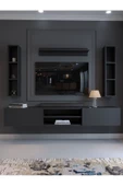 Myniture Home & Living Festival Tv Ünitesi Q13009-4 Antrasit Duvara Monte tv sehpası - 2