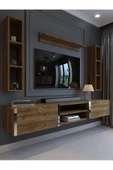 Myniture Home & Living Festival Tv Ünitesi S13009-2 İstanbul Ceviz Silver Duvara Monte tv sehpası - 1