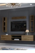 Myniture Home & Living Festival Tv Ünitesi Q13009-2 İstanbul Ceviz Duvara Monte tv sehpası - 3