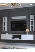 Myniture Home & Living Festival Tv Ünitesi Q13009-1 Beyaz Parlak Duvara Monte tv sehpası thumbnail 3