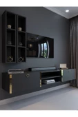 Myniture Home & Living Festival Tv Ünitesi G13000-4 Antrasit Gold Duvara Monte tv sehpası - 1