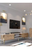 Myniture Home & Living Festival Tv Sehpası - Konsol - Orta Sehpa Beyaz Çam Gold G-SET-2-1-6 thumbnail 2
