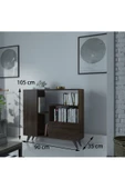 Myniture Home & Living Festival Çok Raflı 2 Dolaplı Kitaplık Modern Ayaklı Kitaplık Ceviz - 2
