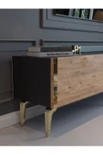 Myniture Home & Living Festival Tv Sehpası G3817-4-6-Y1-P1 Ant. Çam Gold Metal Kulp - 4