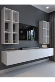 Myniture Home & Living Festival Tv Ünitesi Q13002-1 Beyaz Parlak Duvara Monte tv sehpası - 1