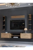 Myniture Home & Living Festival Tv Ünitesi G13009-4-6 Antrasit  A. Çam Gold Duvara Monte tv sehpası - 3