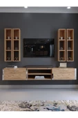 Myniture Home & Living Festival Tv Ünitesi G13001-6 Atlantik Çam Gold Duvara Monte tv sehpası thumbnail 2