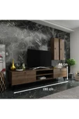 MobilyaFırsat Ideal Tv Ünitesi Duvar Raf Ve Duvar Dolaplı Q7018-2 Ceviz thumbnail 2