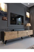 Myniture Home & Living Festival Tv Sehpası G3817-4-6 Gold Antrasit A. Çam - 1