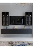 Myniture Home & Living Festival Tv Sehpası Q6401-4 Antrasit Minifiks Bağlantı Duvara Monte Tv Ünitesi thumbnail 2