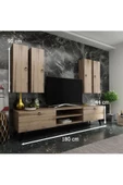 MobilyaFırsat Ideal Tv Ünitesi Duvar Raf Ve Duvar Dolaplı Q7021-3 Çırağan - 2