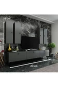 MobilyaFırsat Ideal Tv Ünitesi Duvar Raf Ve Dolaplı Q7820-4 Antrasit - 2