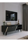 Myniture Home & Living Festival Tv Sehpası G6304-4 Antrasit Gold detaylı Minifiks Bağlantı Tv Ünitesi - 3