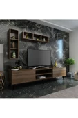 MobilyaFırsat Ideal Tv Ünitesi Duvar Raflı Q7805-2 Ceviz - 1