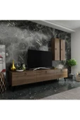 MobilyaFırsat Ideal Tv Ünitesi Duvar Raf Ve Duvar Dolaplı Q7019-2 Ceviz thumbnail 1