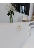 Myniture Home & Living Festival Tv Ünitesi G3006-1 Beyaz Parlak Gold detaylı Minifiks Bağlantı Tv Sehpası ve Duvar Rafı thumbnail 4