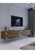 Myniture Home & Living Duvara Monte Tv Sehpası Ceviz Gümüş S6300-2 thumbnail 1